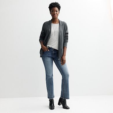 Women's Apt. 9® Three Quarter Sleeve Top with Necklace