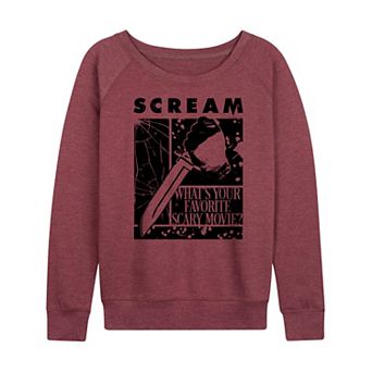 Women's Scream What's Your Favorite Scary Movie French Terry Long Sleeve Tee