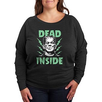Plus Size Universal Monsters Frankenstein French Terry Long Sleeve Tee
