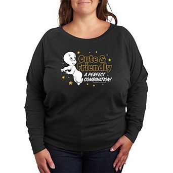 Plus Size Casper The Friendly Ghost French Terry Long Sleeve Tee