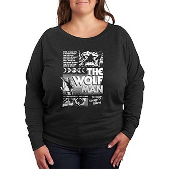 Plus Size Universal Monsters The Wolf Man French Terry Long Sleeve Tee