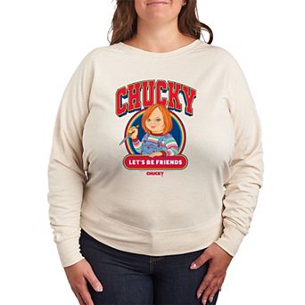 Plus Size Chucky Let's Be Friends French Terry Long Sleeve Tee