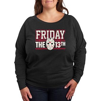 Plus Size Friday The 13th Collegiate French Terry Long Sleeve Tee