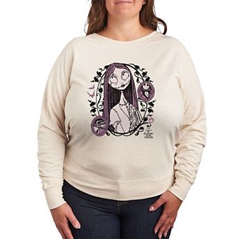 Disney's The Nightmare Before Christmas Sally Plus Size Floral French Terry Long Sleeve Tee