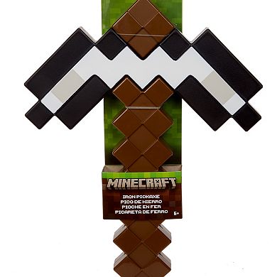 Mattel Minecraft Role-Play Iron Pickaxe Toy Accessory Pixelated Design