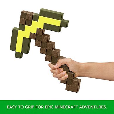 Mattel Minecraft Gold Pickaxe Toy Accessory Collection, Pixelated Design
