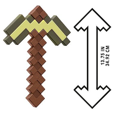 Mattel Minecraft Gold Pickaxe Toy Accessory Collection, Pixelated Design
