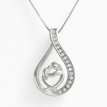 Sterling Silver 1/10 ct T.W. Diamond Motherly Love Pendant