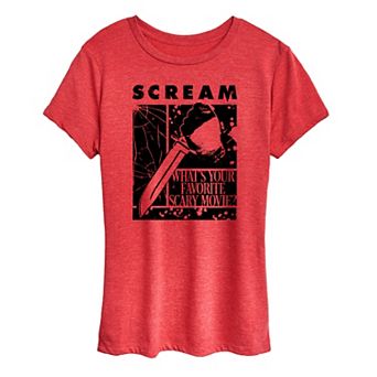 Women's Scream What's Your Favorite Scary Movie Graphic Tee