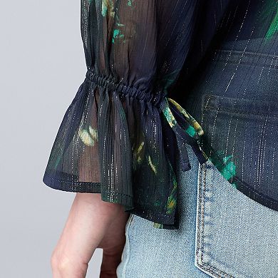 Women's Simply Vera Vera Wang Shirred Neck Blouse