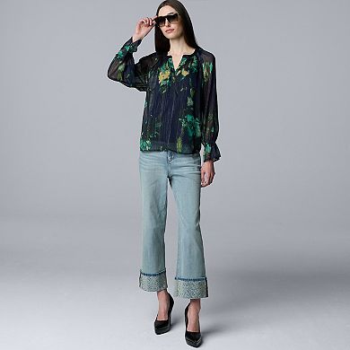Women's Simply Vera Vera Wang Shirred Neck Blouse
