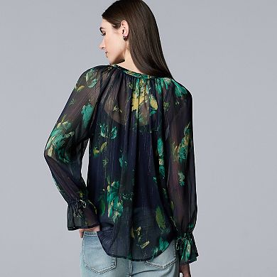 Women's Simply Vera Vera Wang Shirred Neck Blouse