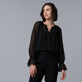 Women's Simply Vera Vera Wang Shirred Neck Blouse