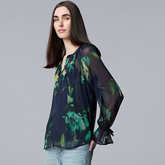 Women's Simply Vera Vera Wang Shirred Neck Blouse