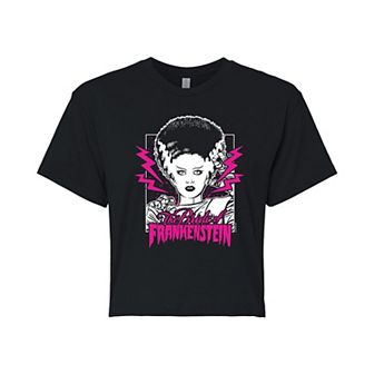 Juniors' Universal Monsters The Bride Of Frankenstein Cropped Tee