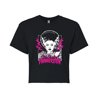 Juniors' Universal Monsters The Bride Of Frankenstein Cropped Tee