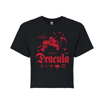 Juniors' Universal Monsters Dracula Cropped Tee