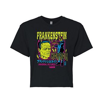Juniors' Universal Monsters Frankenstein Cropped Tee