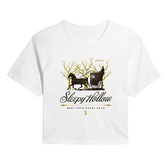 Juniors' Sleepy Hollow Rest Your Weary Head Cropped Tee
