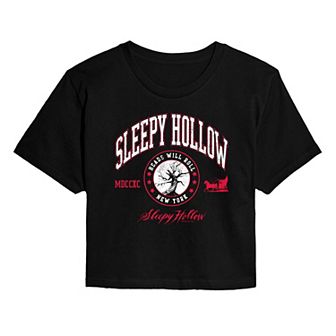 Juniors' Sleepy Hollow Heads Will Roll Cropped Tee