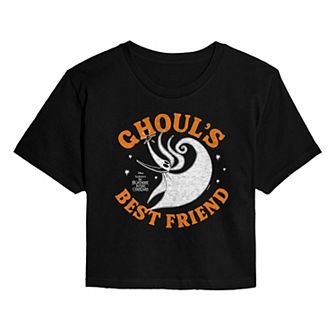 Disney's The Nightmare Before Christmas Juniors' Zero Ghouls Best Friend Cropped Tee
