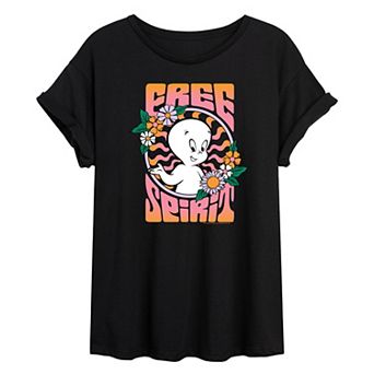 Juniors' Casper The Friendly Ghost Free Spirit Oversized Tee