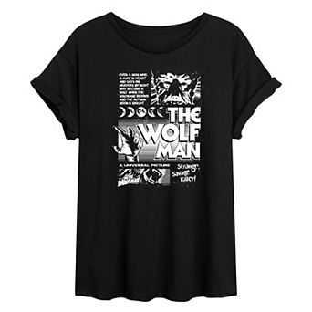 Juniors' Universal Monsters The Wolf Man Oversized Tee