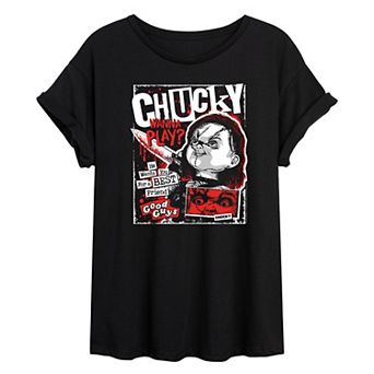 Juniors' Chucky Wanna Play Oversized Tee