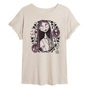 Disney's The Nightmare Before Christmas Sally Juniors' Floral Oversized Tee