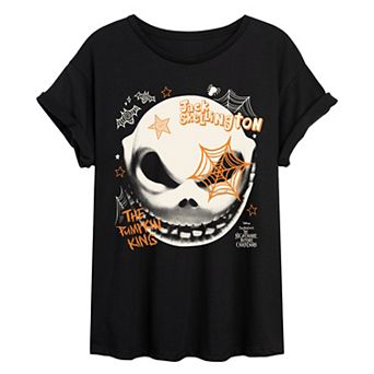 Disney's The Nightmare Before Christmas Jack Skellington Juniors' Oversized Tee