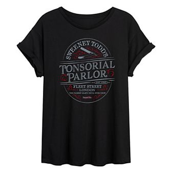 Juniors' Sweeney Todd Tonsorial Parlor Oversized Tee