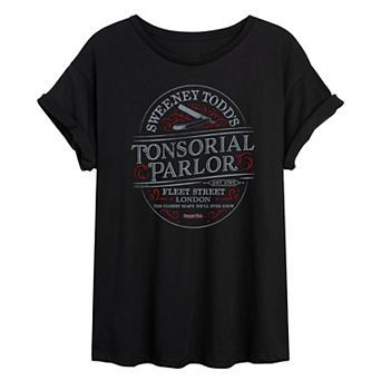 Juniors' Sweeney Todd Tonsorial Parlor Oversized Tee