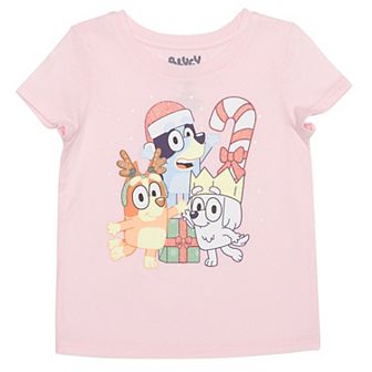 Baby & Toddler Girl Jumping Beans® Bluey Group Holiday Candy Cane Graphic Tee