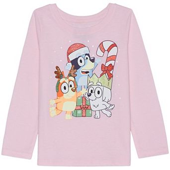 Baby & Toddler Girl Jumping Beans® Bluey Group Holiday Long Sleeve Graphic Tee