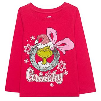 Girls 4-12 Jumping Beans® Dr. Seuss The Grinch Wreath Graphic Long Sleeve Tee