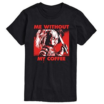 Big & Tall Chucky Me Without My Coffee Graphic Tee