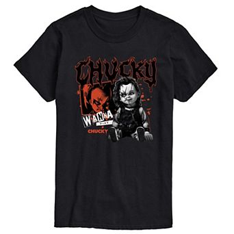 Big & Tall Chucky Wanna Play Metal Graphic Tee
