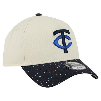 Men's New Era Cream Minnesota Twins Speckle A-Frame 9FORTY Adjustable Hat
