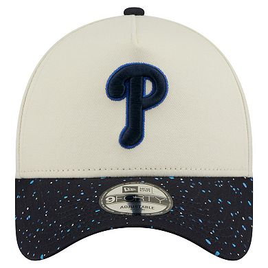 Men's New Era Cream Philadelphia Phillies Speckle A-Frame 9FORTY Adjustable Hat