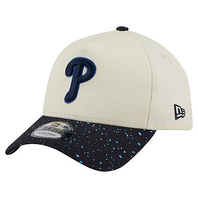 Men's New Era Cream Philadelphia Phillies Speckle A-Frame 9FORTY Adjustable Hat