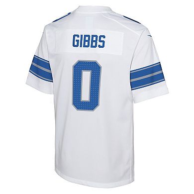 Youth Nike Jahmyr Gibbs White Detroit Lions Game Jersey
