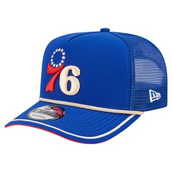 Men's New Era Royal Philadelphia 76ers Vintage Team Rope A-Frame 9FIFTY Snapback Hat