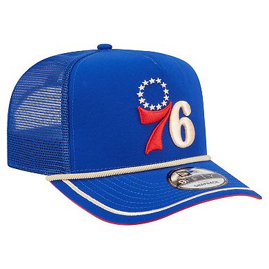 Men's New Era Royal Philadelphia 76ers Vintage Team Rope A-Frame 9FIFTY Snapback Hat