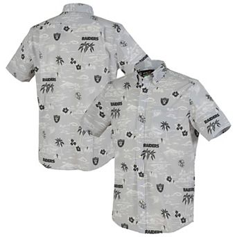 Men's Reyn Spooner Silver Las Vegas Raiders Kekai Performance Button-Down Shirt