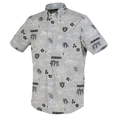 Men's Reyn Spooner Silver Las Vegas Raiders Kekai Performance Button-Down Shirt