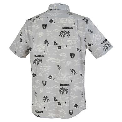 Men's Reyn Spooner Silver Las Vegas Raiders Kekai Performance Button-Down Shirt