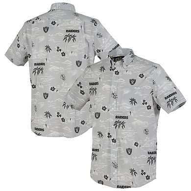 Men's Reyn Spooner Silver Las Vegas Raiders Kekai Performance Button-Down Shirt