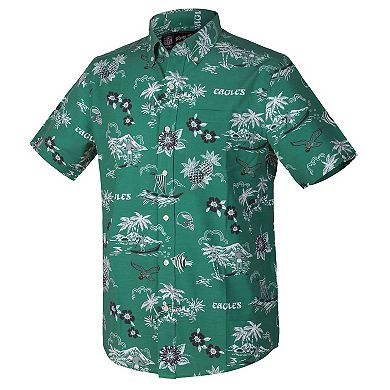 Men's Reyn Spooner Green Philadelphia Eagles Throwback Kekai Performance Button-Down Shirt
