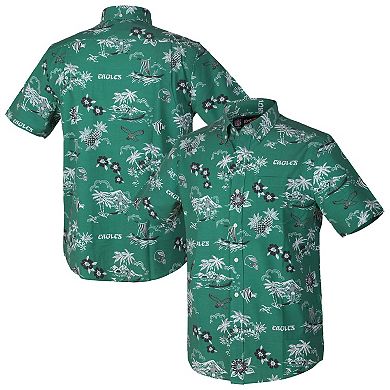 Men's Reyn Spooner Green Philadelphia Eagles Throwback Kekai Performance Button-Down Shirt