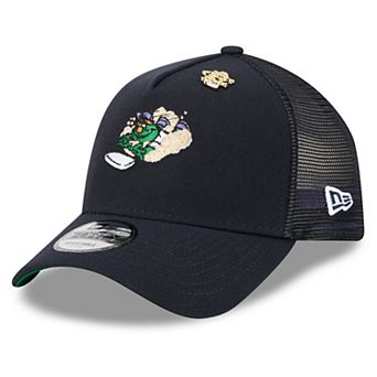 Men's New Era Navy Boston Red Sox 2025 Big League Chew A-Frame 9FORTY Adjustable Trucker Hat